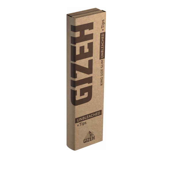 Gizeh Unbleached King Size Slim + Tips 26 Hefte je 34 Blatt + 34 Tips